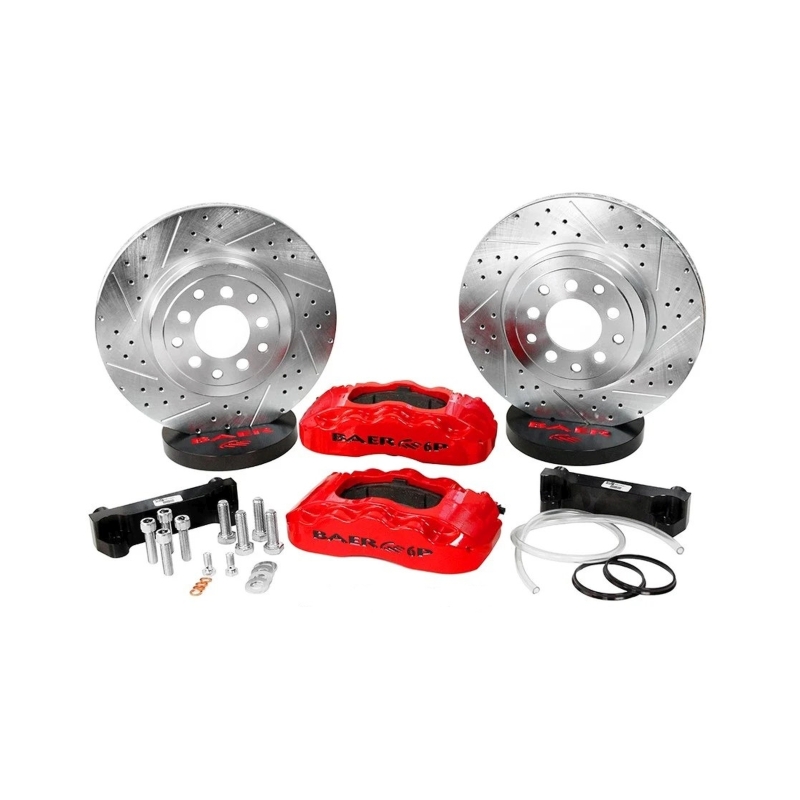 Chevrolet Trailblazer Brake Kit - Rear - Baer Brakes - Pro Rear Brake System, 14in, Slot & Drilled Rotors, 2-Piece, 6-Piston Caliper - Red - `06-`09 Chevrolet Trailblazer Brake Kit - Rear - Baer Brakes - Pro Rear Brake System, 14in, Slot & Drilled Rotors, 2-Piece, 6-Piston Caliper - Red - `06-`09